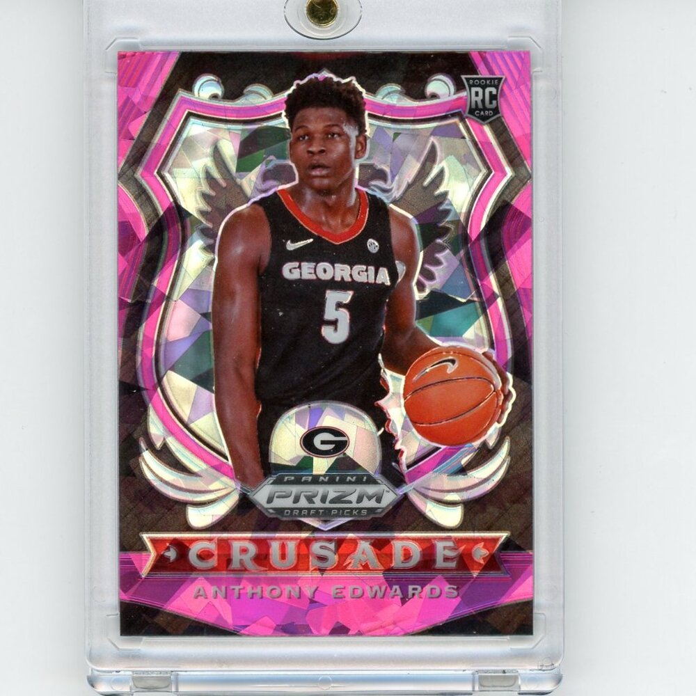 Anthony Edwards RC 2020-21 Prizm Draft Picks Pink Ice Crusade Rookie Card #81